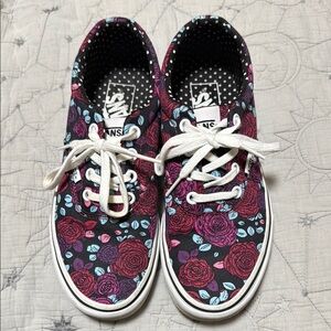 Vans Floral Pattern Sneakers with White Laces